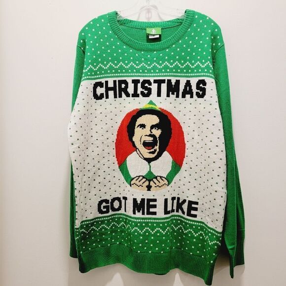 ELF Got Me Like Ugly Christmas Long Sleeve Sweater Size XL Buddy Elf Movie - Picture 2 of 6
